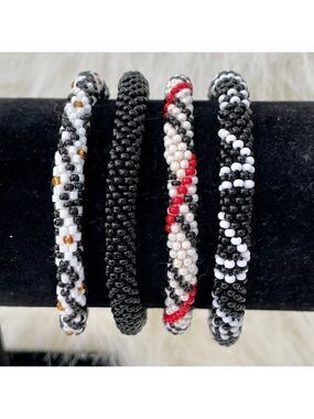 HAND CRAFTED in Nepal Beaded Bracelets (set of 4) #623